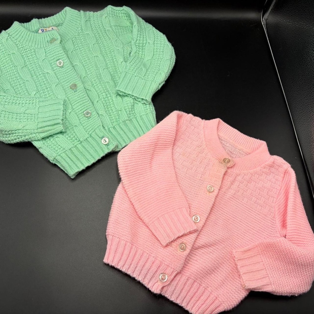 Vintage Toddler Girl Sweaters/Green/Pink